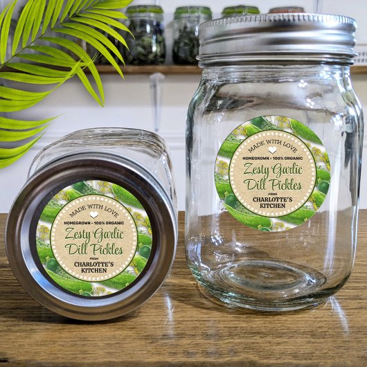 Dill Pickle Canning Jar Label