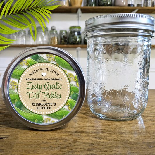 Dill Pickle Canning Jar Label