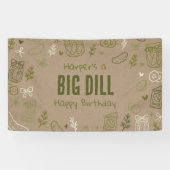 Dill Pickle Faux Kraft Verjaardagsbanner Spandoek (Horizontaal)