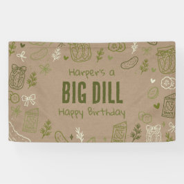Dill Pickle Faux Kraft Verjaardagsbanner Spandoek