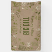 Dill Pickle Faux Kraft Verjaardagsbanner Spandoek (Verticaal)