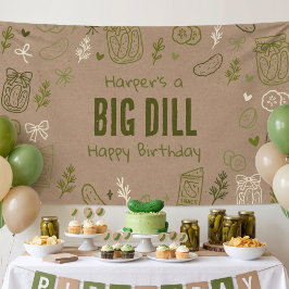 Dill Pickle Faux Kraft Verjaardagsbanner Spandoek