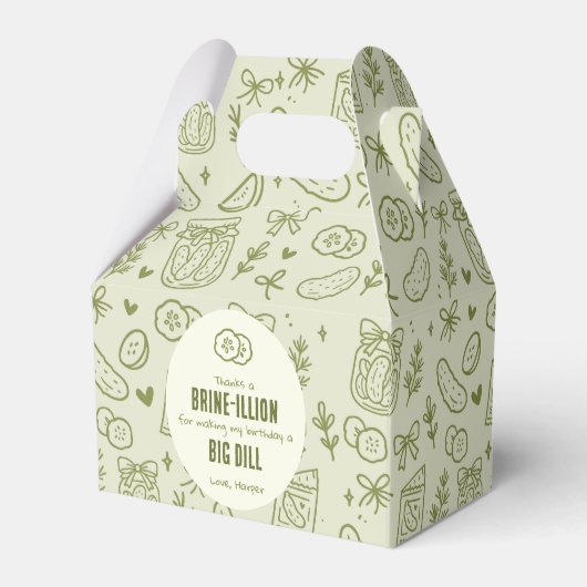 Dill Pickle Feest Gable Box Bedankdoosjes (Voorkant Zijde)