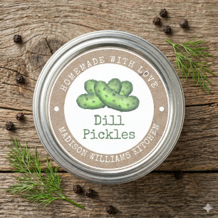 Dill Pickle Inmaak Etiket Thuisgemaakt met Liefd