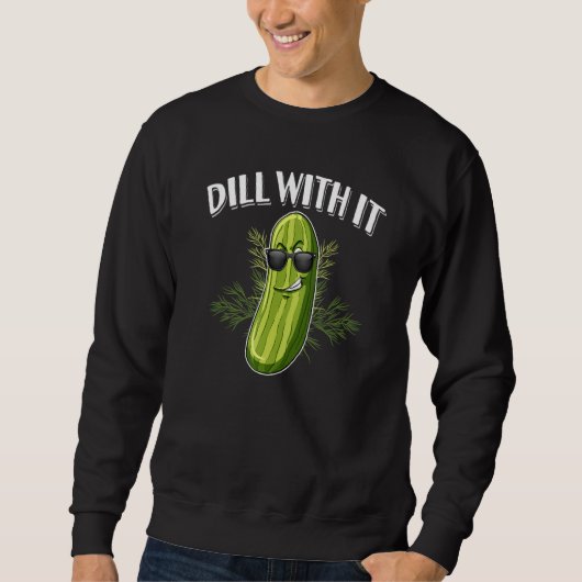 Dill Pickle Komkommer Pun Dill Ermee Trui (Voorkant)