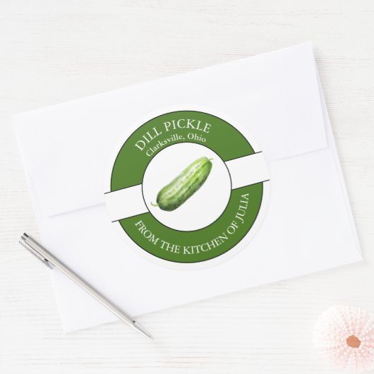 Dill Pickle-label Ronde Sticker (Envelop)