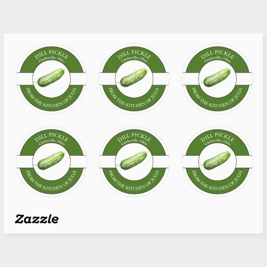 Dill Pickle-label Ronde Sticker (Vel)