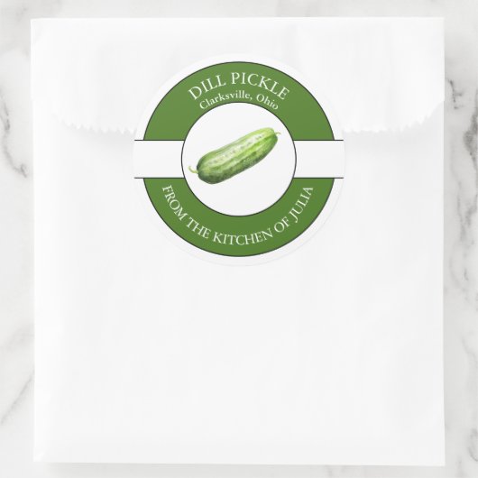 Dill Pickle-label Ronde Sticker (Tas)