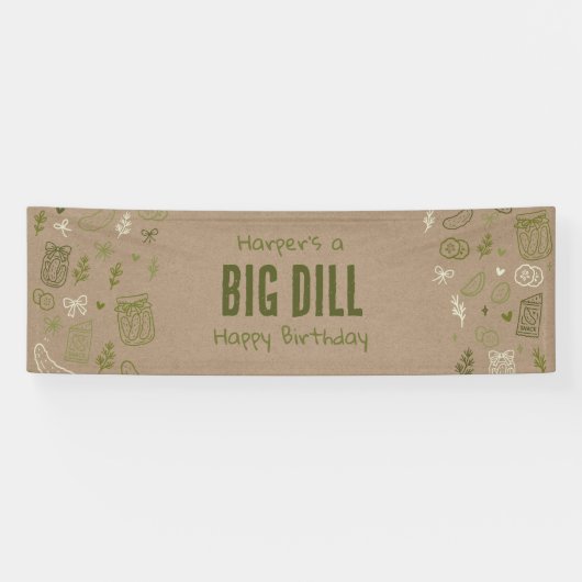 Dill Pickle Nep-banner voor verjaardag Spandoek (Horizontaal)