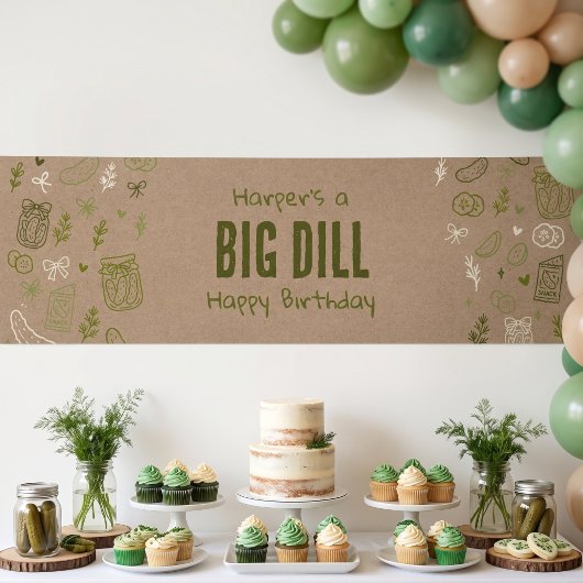 Dill Pickle Nep-banner voor verjaardag Spandoek