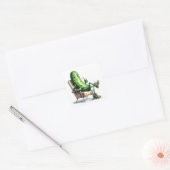 Dill Pickle Ontspannen in een stoel Vierkante Sticker (Envelop)