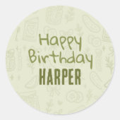 Dill Pickle Stickers Cupcake Toppers (Voorkant)
