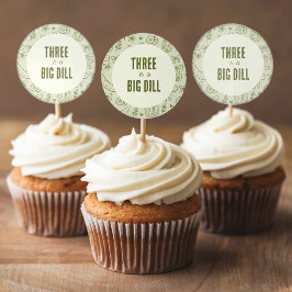 Dill Pickle Stickers Cupcake Toppers