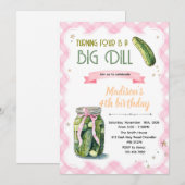 Dill Pickle Verjaardagsmeisje Uitnodiging (Voorkant / Achterkant)