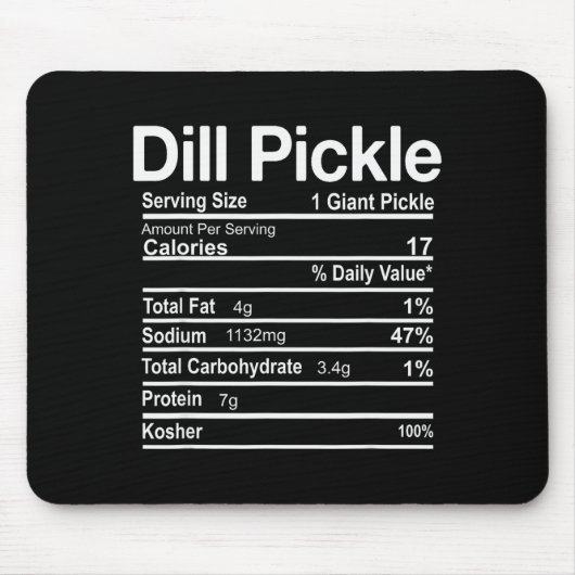 Dill Pickle Voedingsfeiten Grappige Thanksgiving C Muismat (Voorkant)