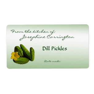 Dill Pickles inblikken etiketten