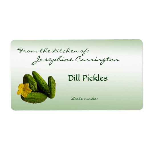 Dill Pickles inblikken etiketten (Voorkant)