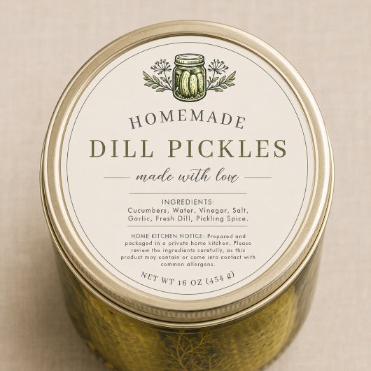 Dill Pickles Inmaakpot Label