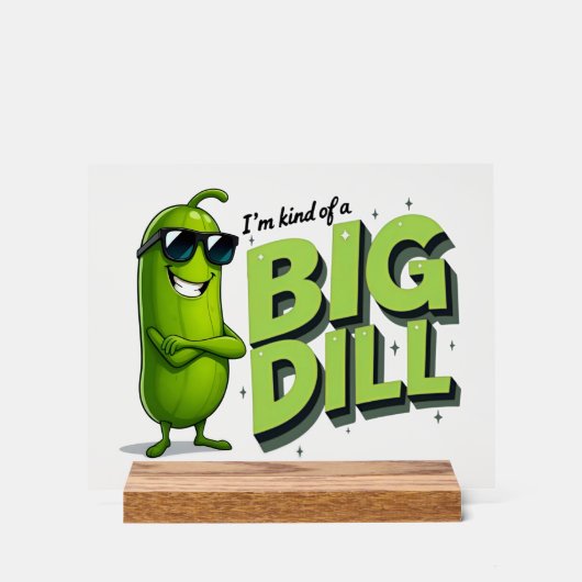 Dill Pickles Lovers Gift - Grappige Cartoon Design Acryl Bord (Voorkant)