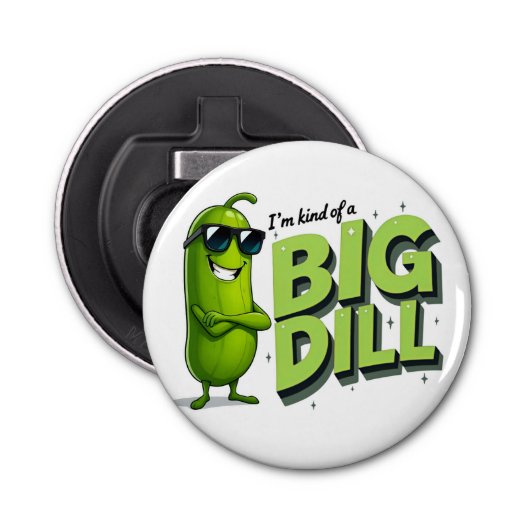 Dill Pickles Lovers Gift - Grappige Cartoon Design Button Flesopener (Voorkant)
