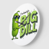 Dill Pickles Lovers Gift - Grappige Cartoon Design Grote Klok (Hoek)