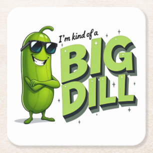Dill Pickles Lovers Gift - Grappige Cartoon Design Kartonnen Onderzetters