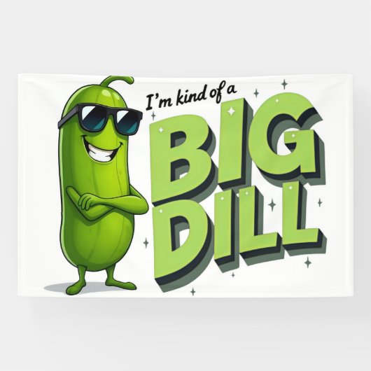 Dill Pickles Lovers Gift - Grappige Cartoon Design Spandoek (Horizontaal)
