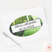Dill Pickles Mason Jars Komkommers Zelfgemaakt ete Ovale Sticker (Envelop)