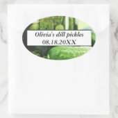 Dill Pickles Mason Jars Komkommers Zelfgemaakt ete Ovale Sticker (Tas)