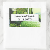 Dill Pickles Mason Jars Komkommers Zelfgemaakt ete Rechthoekige Sticker (Tas)