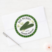 Dill Pickles Plaid 3"  Ronde Sticker Klassiek (Envelop)