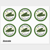 Dill Pickles Plaid 3"  Ronde Sticker Klassiek (Vel)