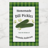 Dill Pickles Plaid V Etiket (Enkel label)