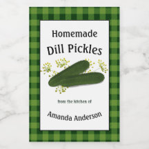 Dill Pickles Plaid V Etiket