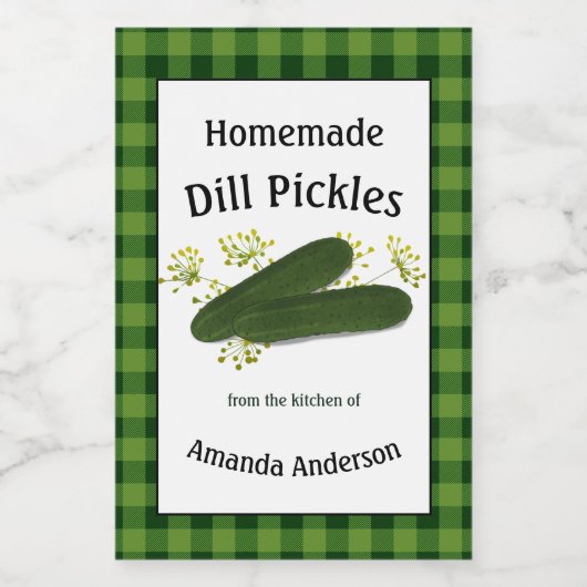 Dill Pickles Plaid V Etiket (Enkel label)
