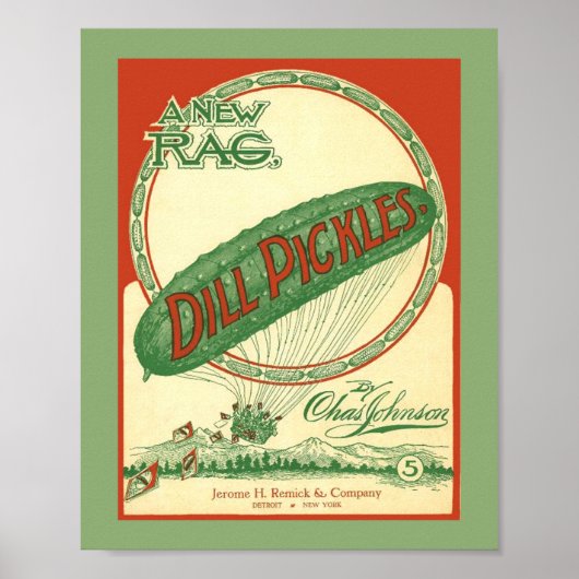 Dill Pickles Rag Sheet Music Hoesje kopiëren Poster (Voorkant)