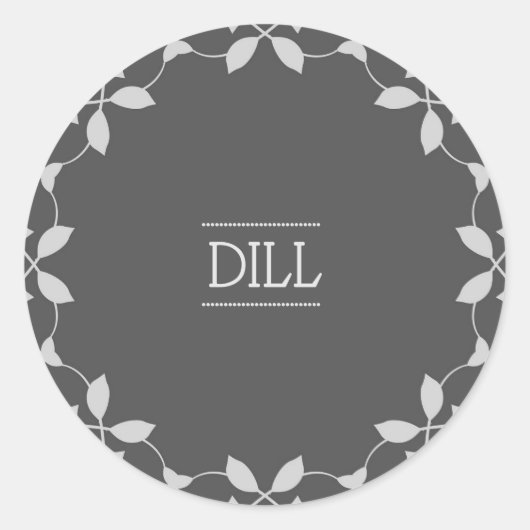 Dill Spice Jar Sticker Labels (Voorkant)