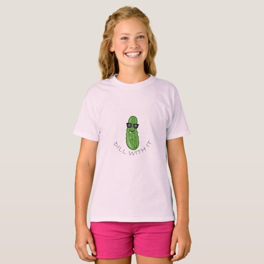 Dill with it Design - Meisjes' Basic T-Shirt (Voorkant volledig)