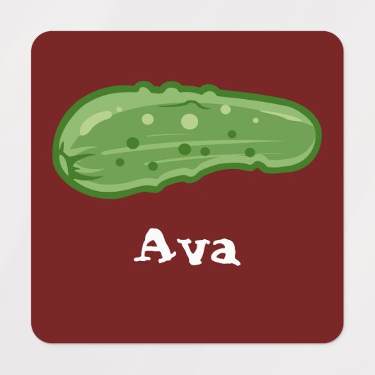 Dill with it Design - Small Square Clothing Label (Design 2)