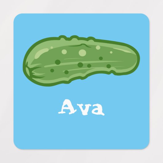 Dill with it Design - Small Square Clothing Label (Design 2)