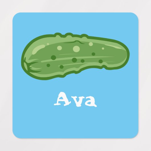 Dill with it Design - Small Square Clothing Label (Design 1)