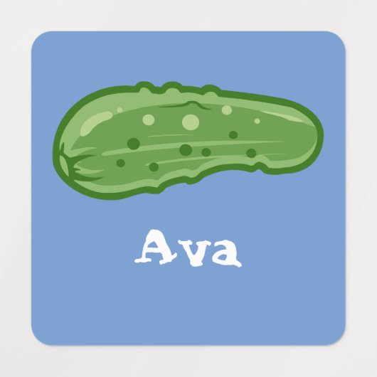 Dill with it Design - Small Square Clothing Label (Design 1)