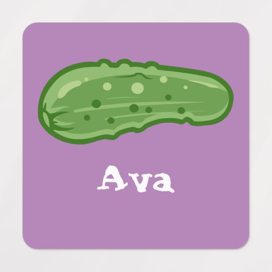 Dill with it Design - Small Square Clothing Label (Design 2)