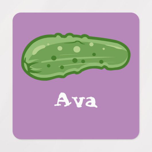 Dill with it Design - Small Square Clothing Label (Design 1)