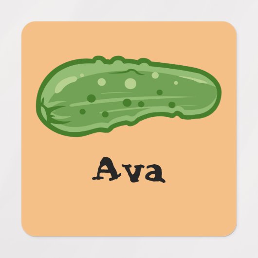 Dill with it Design - Small Square Clothing Label (Design 2)