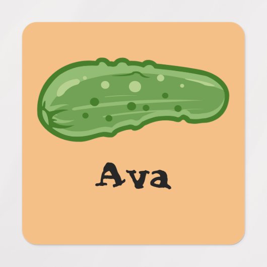 Dill with it Design - Small Square Clothing Label (Design 1)