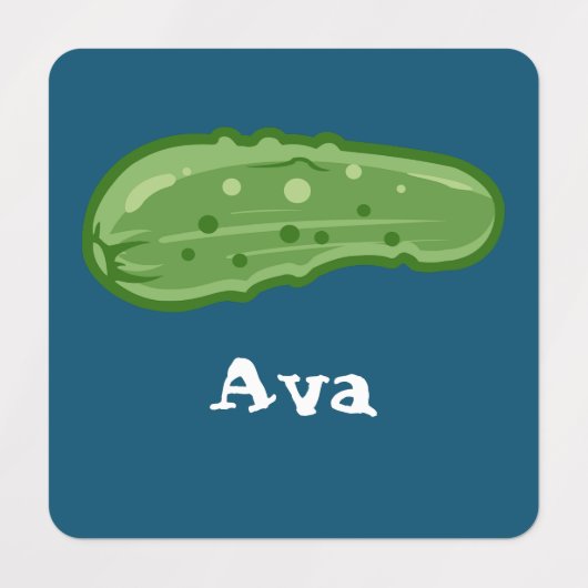 Dill with it Design - Small Square Clothing Label (Design 2)