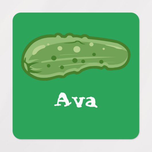 Dill with it Design - Small Square Clothing Label (Design 2)