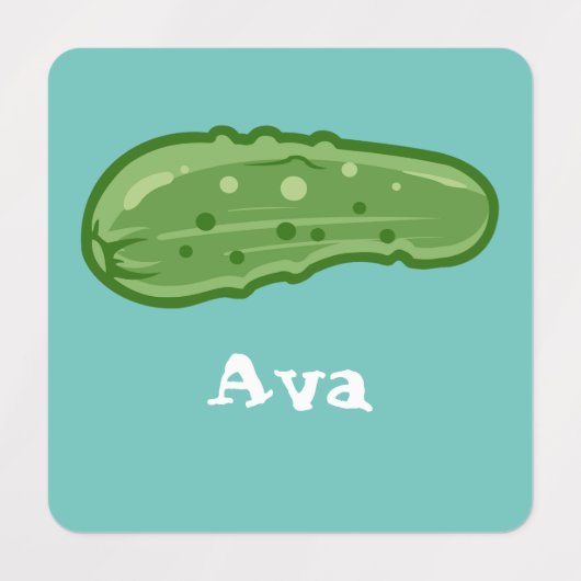 Dill with it Design - Small Square Clothing Label (Design 1)