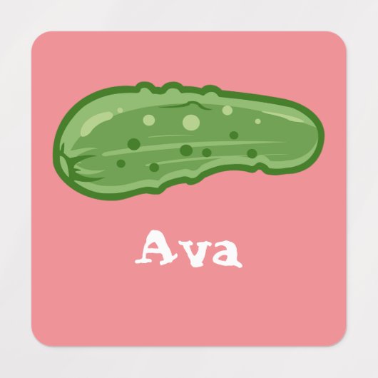 Dill with it Design - Small Square Clothing Label (Design 1)